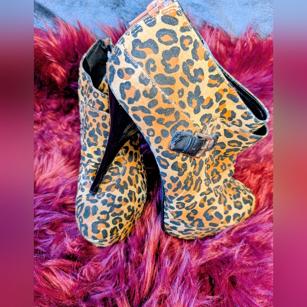 Leopard Print Ankle Boots
